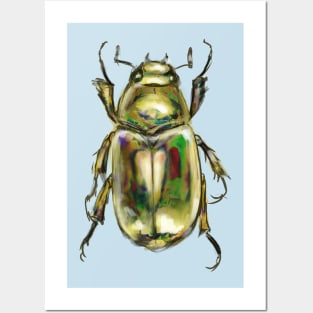 Golden Sacred Scarab Posters and Art